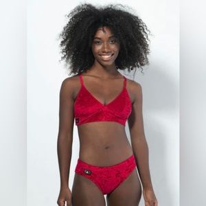 RAD red velvet pole dance set, xs